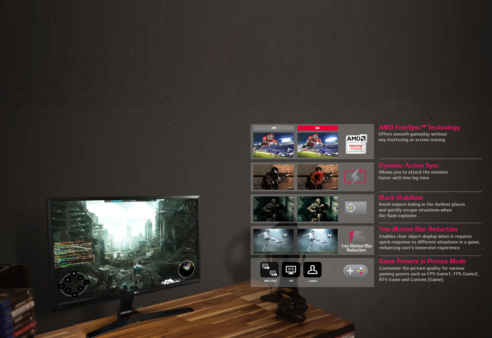 A Variety of Gaming Fetures to Win : Game Mode<br>1